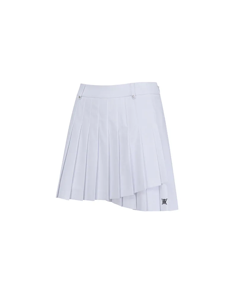 Women's Double Layer Pleats Skirt - White