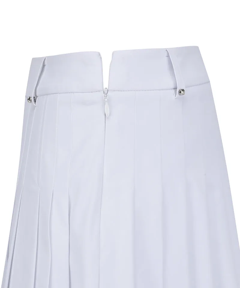 Women's Double Layer Pleats Skirt - White