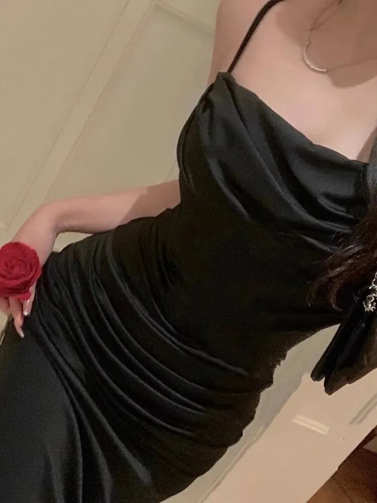 Women's Elegant Sexy Bodycon Mermaid Dress Fashion Spaghetti Strap Evening Wedding Party Maxi Prom Dress