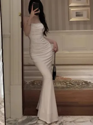 Women's Elegant Sexy Bodycon Mermaid Dress Fashion Spaghetti Strap Evening Wedding Party Maxi Prom Dress