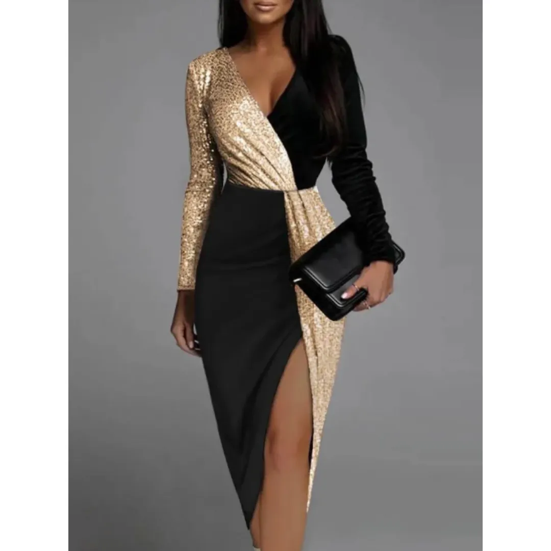 Women's Evening Sequin Party Dress | Midi