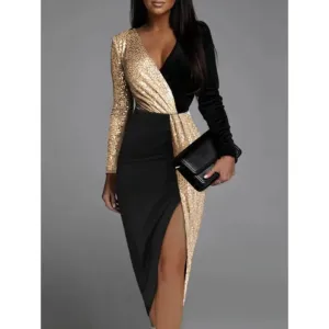 Women's Evening Sequin Party Dress | Midi