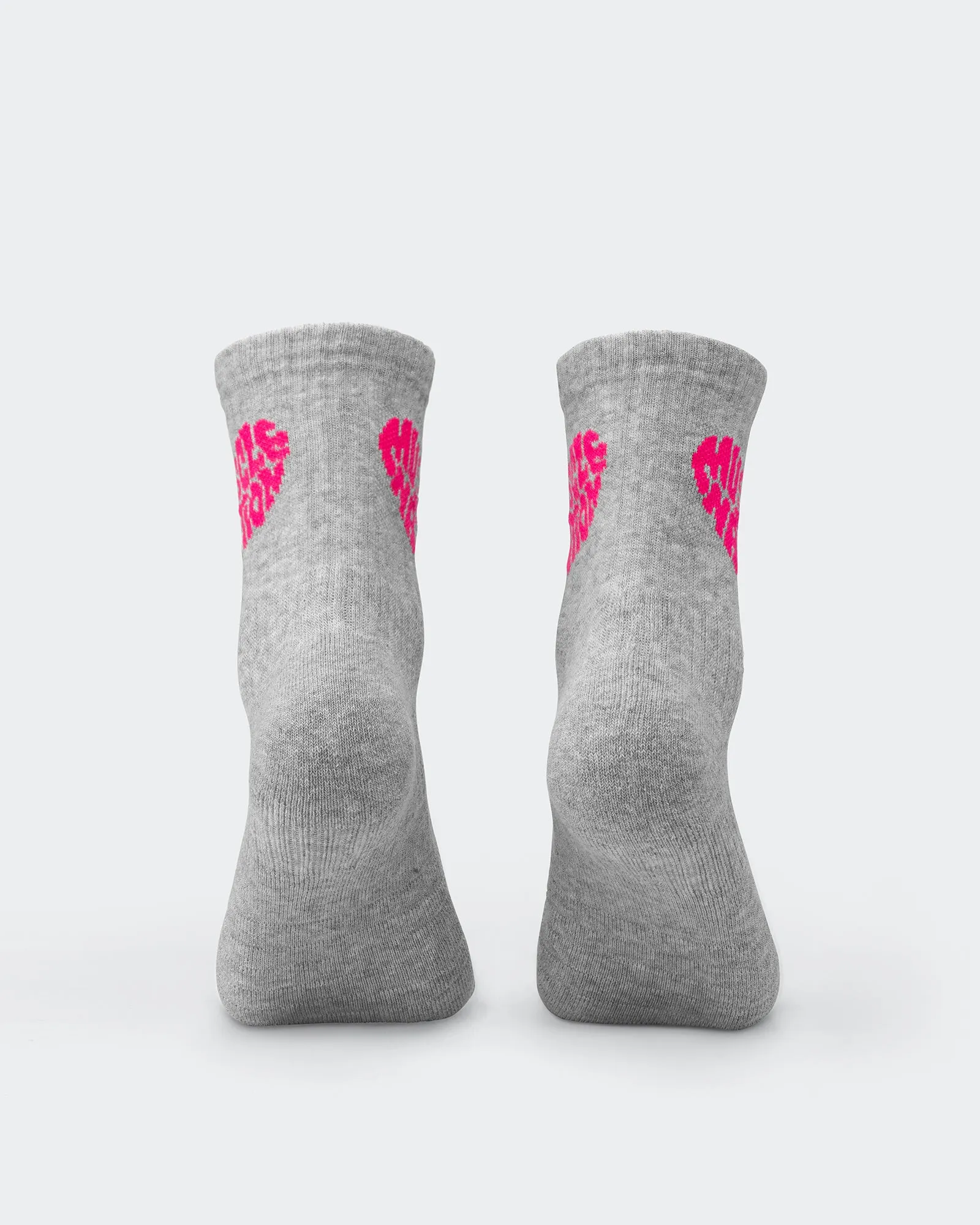 Womens Heart Crew Sock (2x Pack) - White / Grey Marl