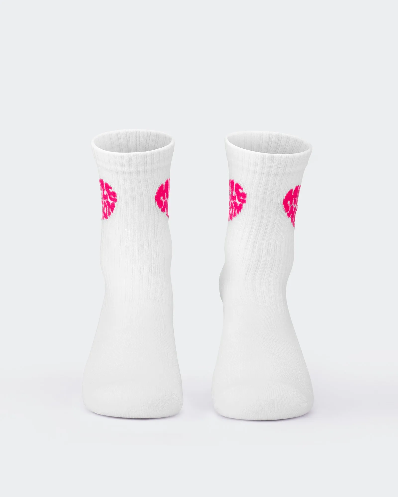 Womens Heart Crew Sock (2x Pack) - White / Grey Marl