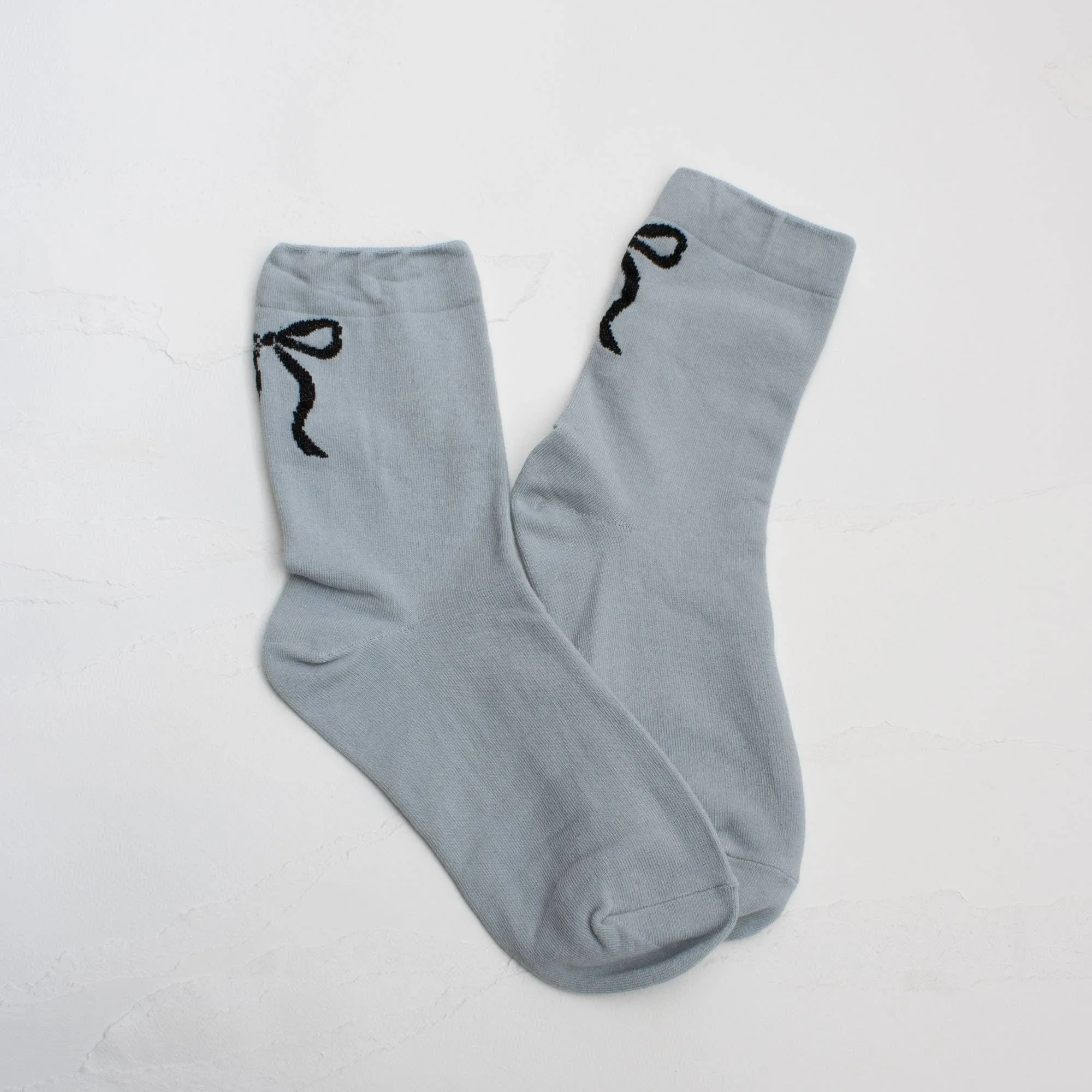 Women's Holiday Ribbon Bow Casual Socks: Black