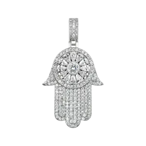 Women's Iced Lucky Hamsa Pendant
