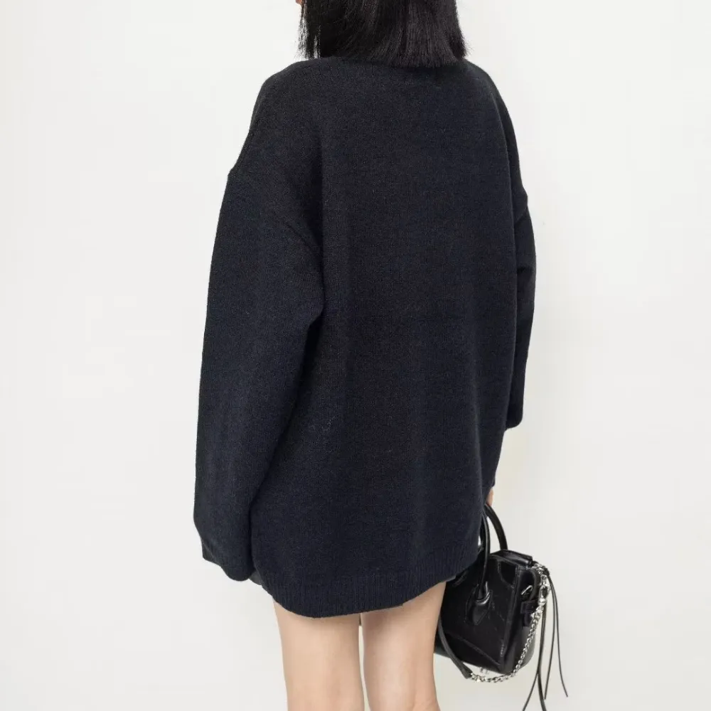 Women's Irregular Zipper Star Sweater