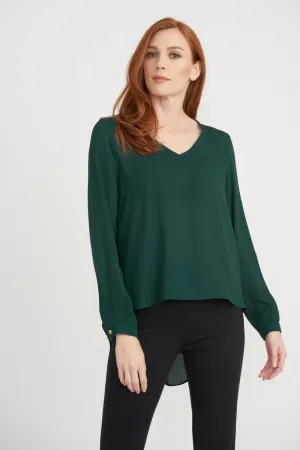Women's Joseph Ribkoff | Breezy Pleated Accent Dress Blouse | Pine