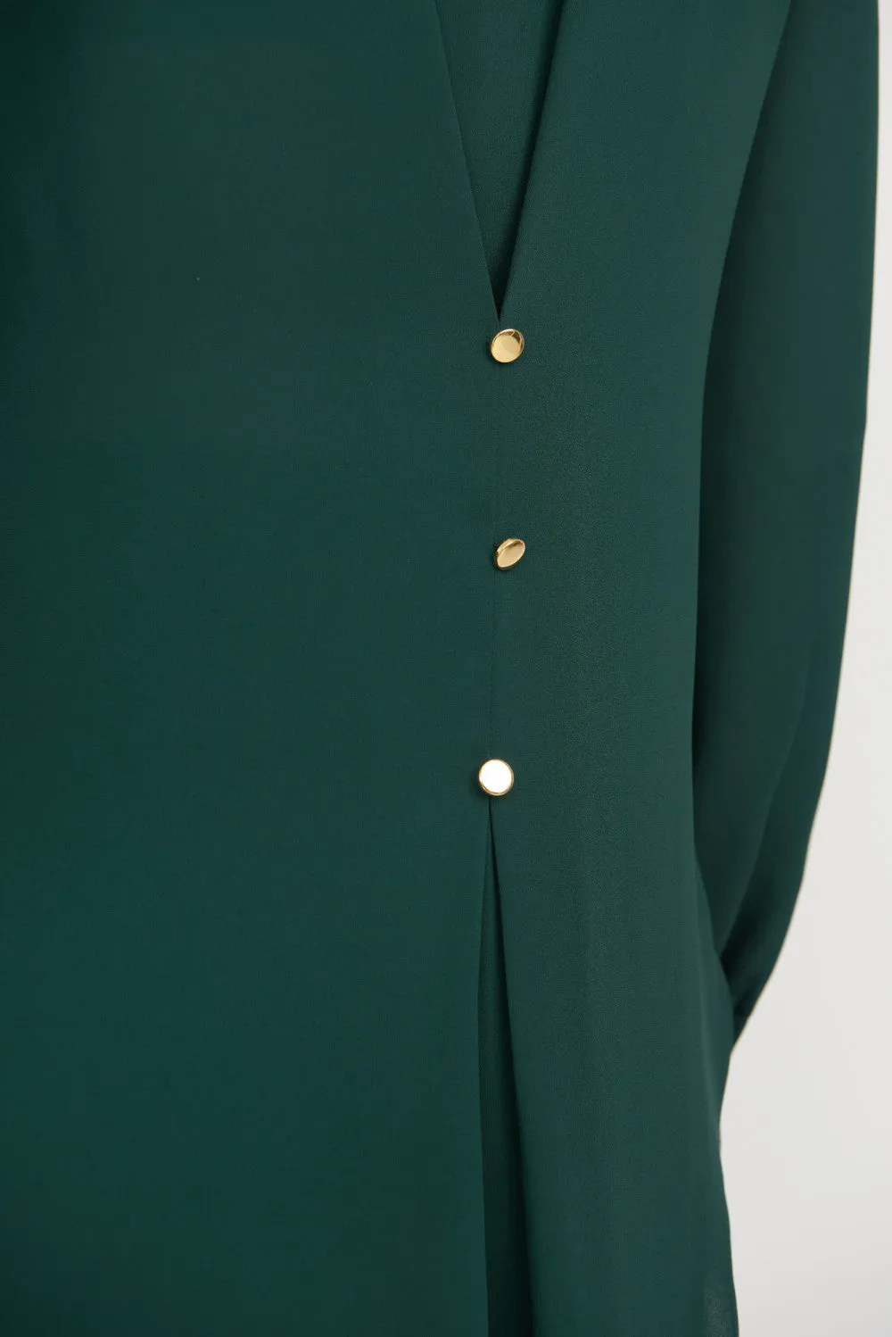 Women's Joseph Ribkoff | Breezy Pleated Accent Dress Blouse | Pine