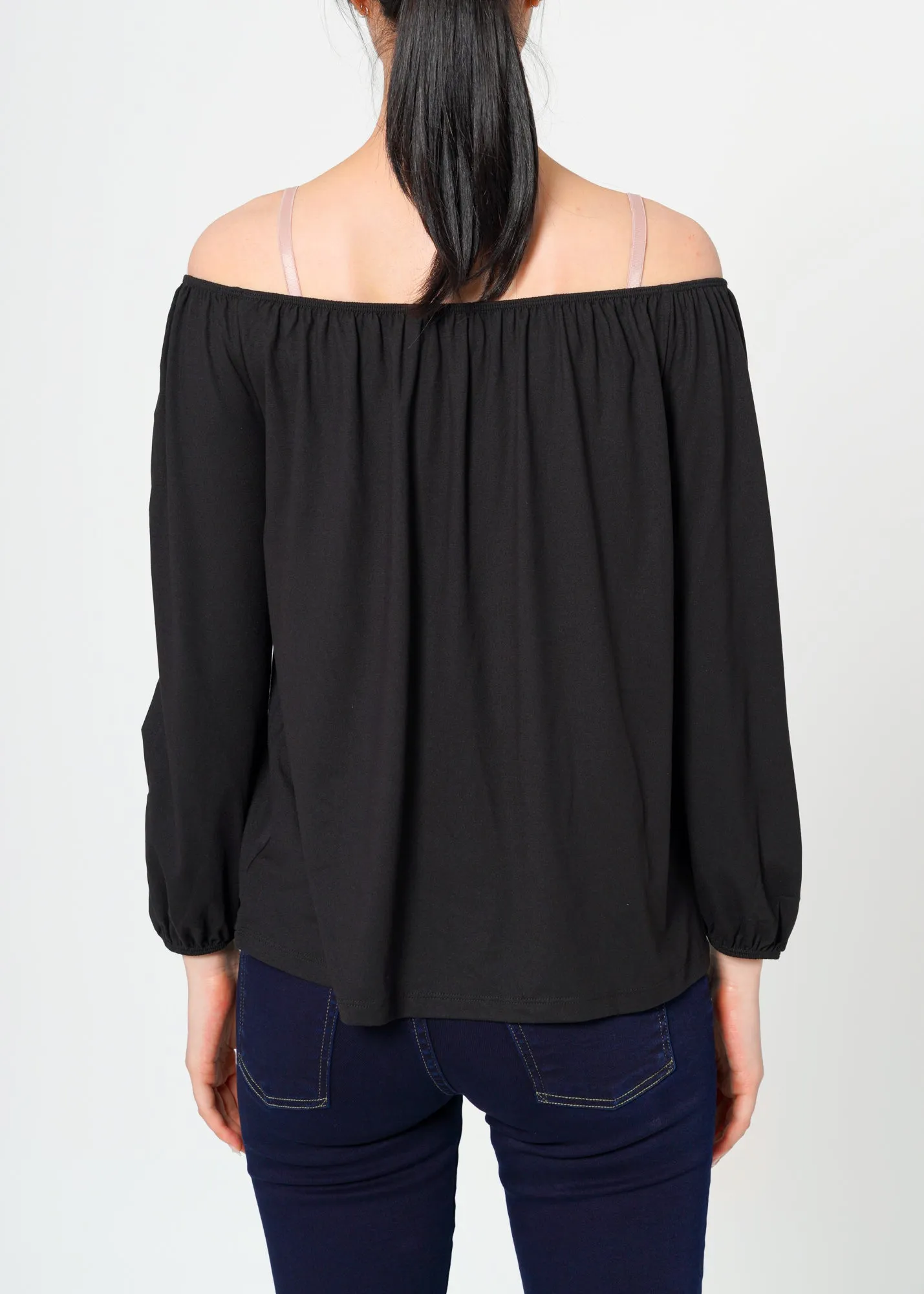 Women's Knit Split Sleeve Off Shoulder Top