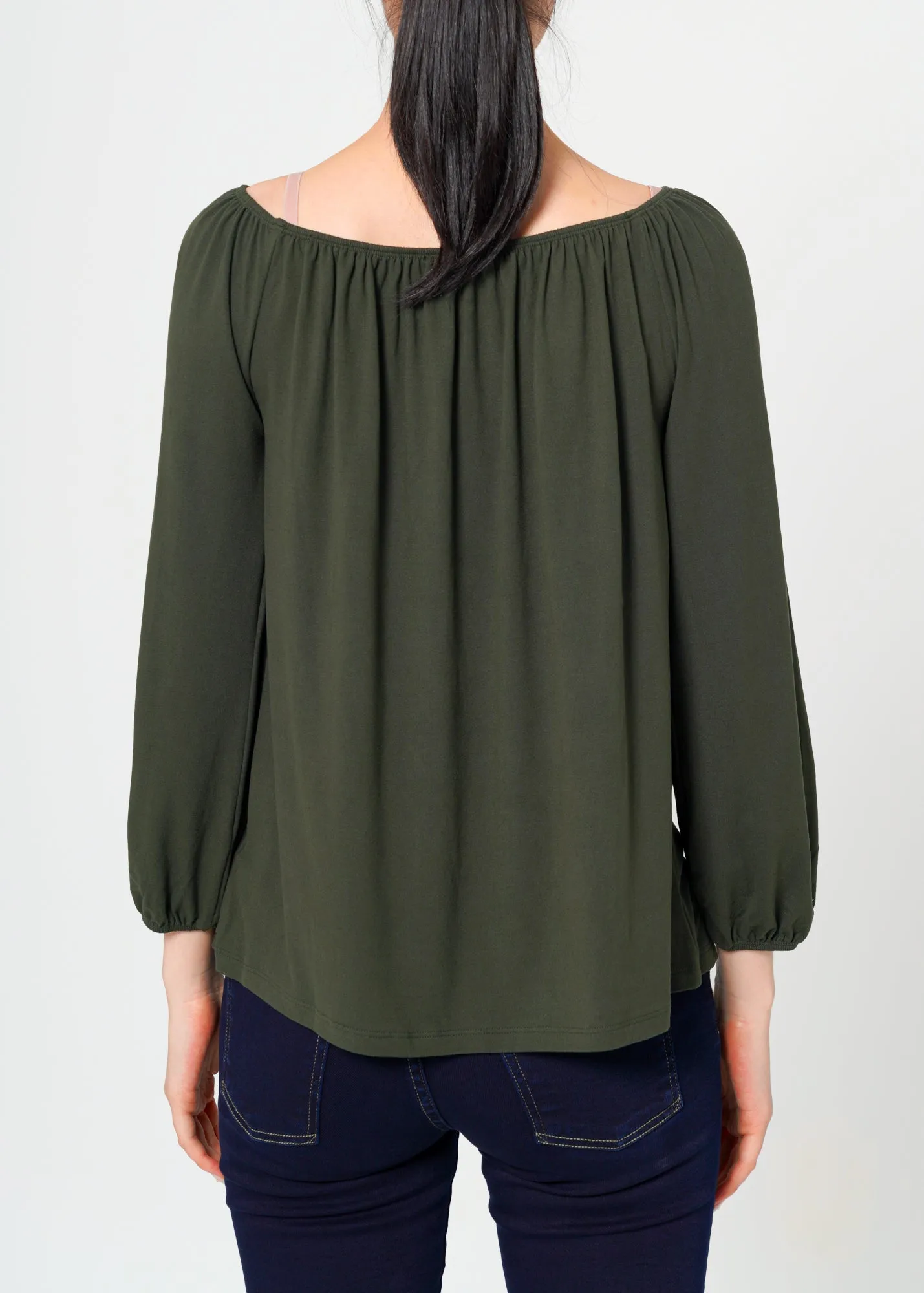 Women's Knit Split Sleeve Off Shoulder Top