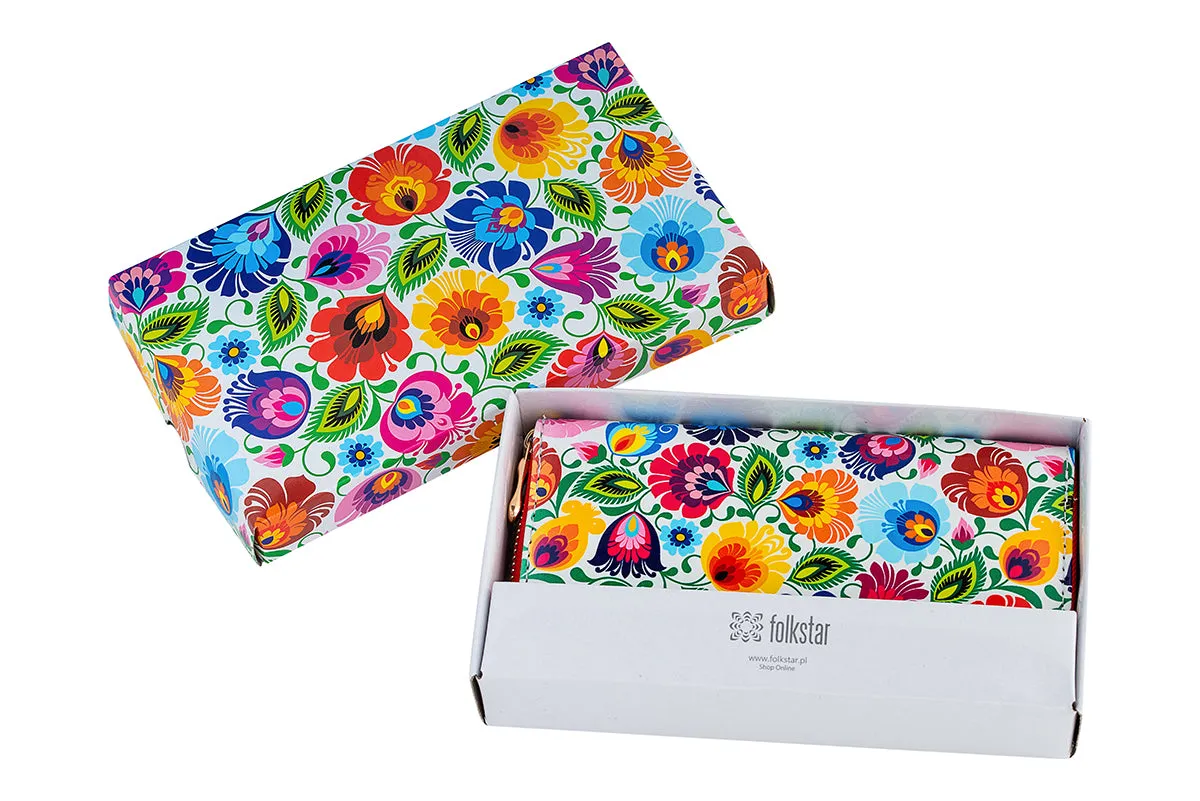 Women's Large Polish Folk Art Zip Around Wallet