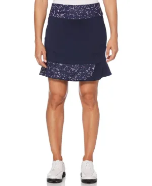 Womens Mini Print Petal Stretch Skort