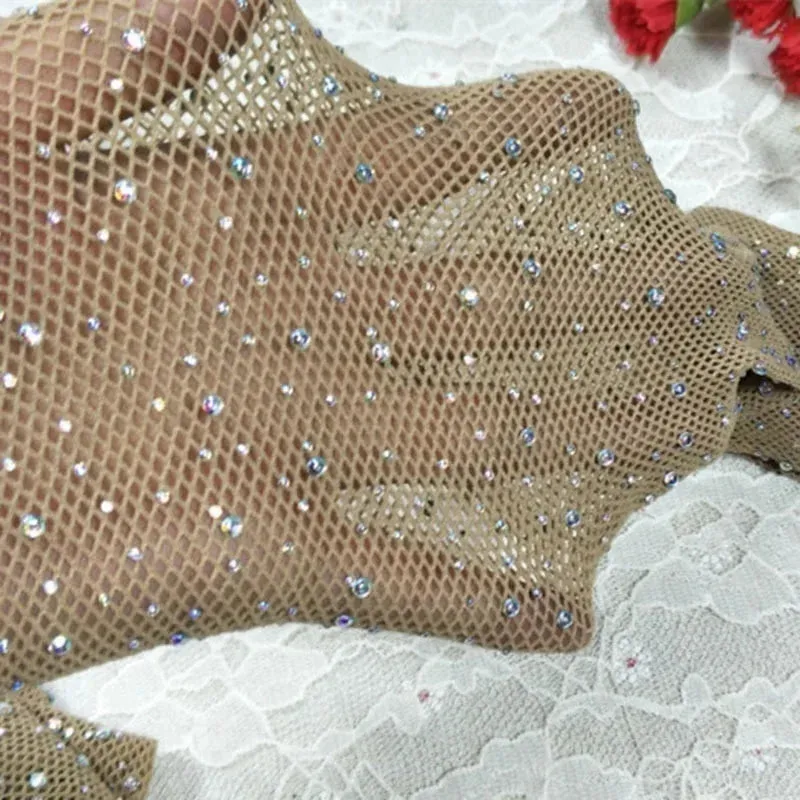 Women's Rhinestone Fishnet Tights - Shiny Stockings