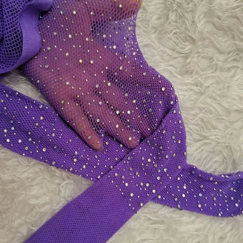 Women's Rhinestone Fishnet Tights - Shiny Stockings