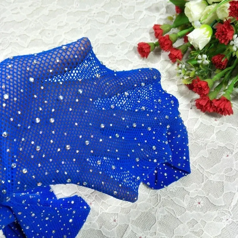 Women's Rhinestone Fishnet Tights - Shiny Stockings