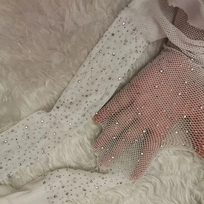 Women's Rhinestone Fishnet Tights - Shiny Stockings