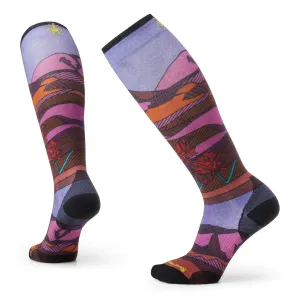 Women's Ski Zero Cusion Floral Field Print OTC Socks