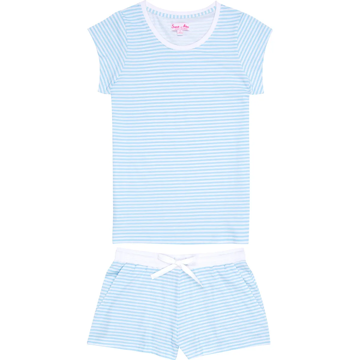 Women's Sky Blue Jersey Short PJ Set