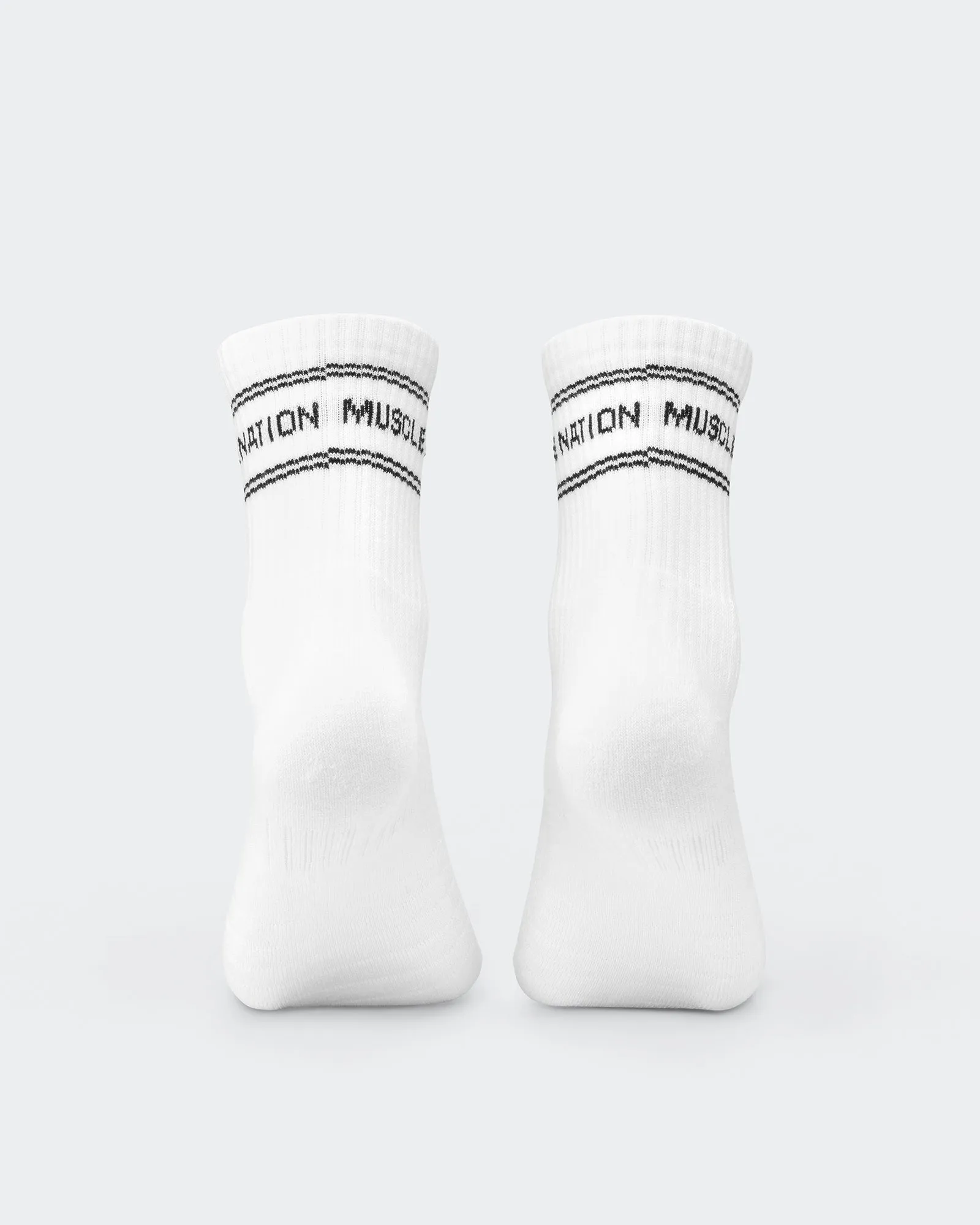 Womens Stripe Crew Sock (2x Pack) - White