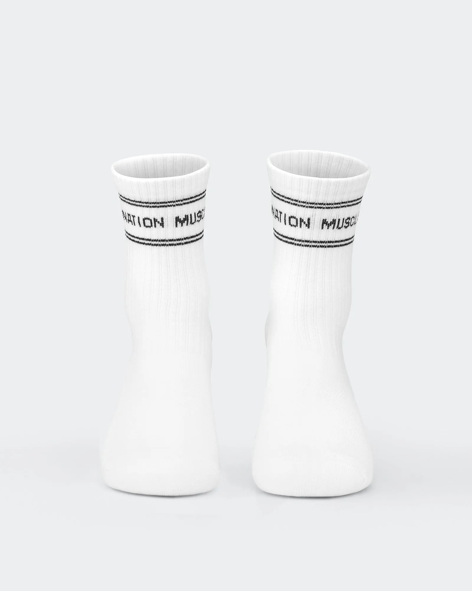 Womens Stripe Crew Sock (2x Pack) - White