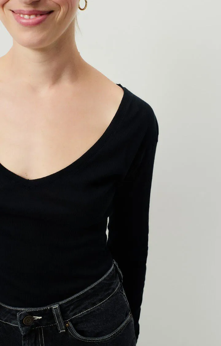 WOMEN'S T-SHIRT LS MASSACHUSETTS - NOIR