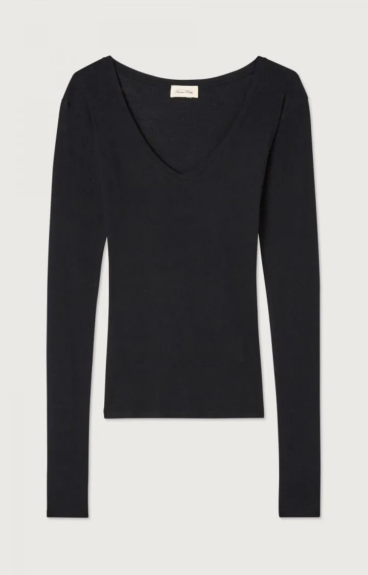 WOMEN'S T-SHIRT LS MASSACHUSETTS - NOIR