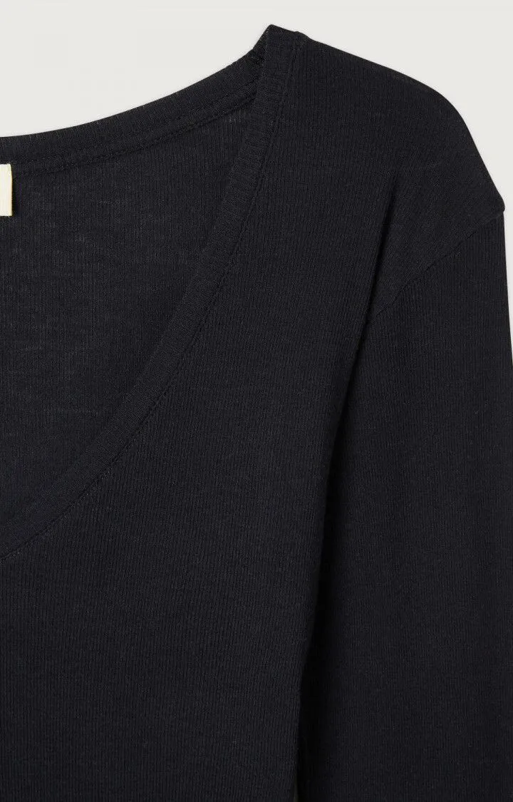 WOMEN'S T-SHIRT LS MASSACHUSETTS - NOIR