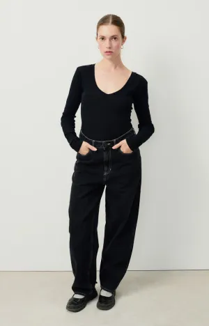 WOMEN'S T-SHIRT LS MASSACHUSETTS - NOIR