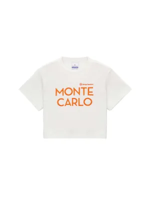 Women's Terry Jacquard Cropped T-Shirt- Off White