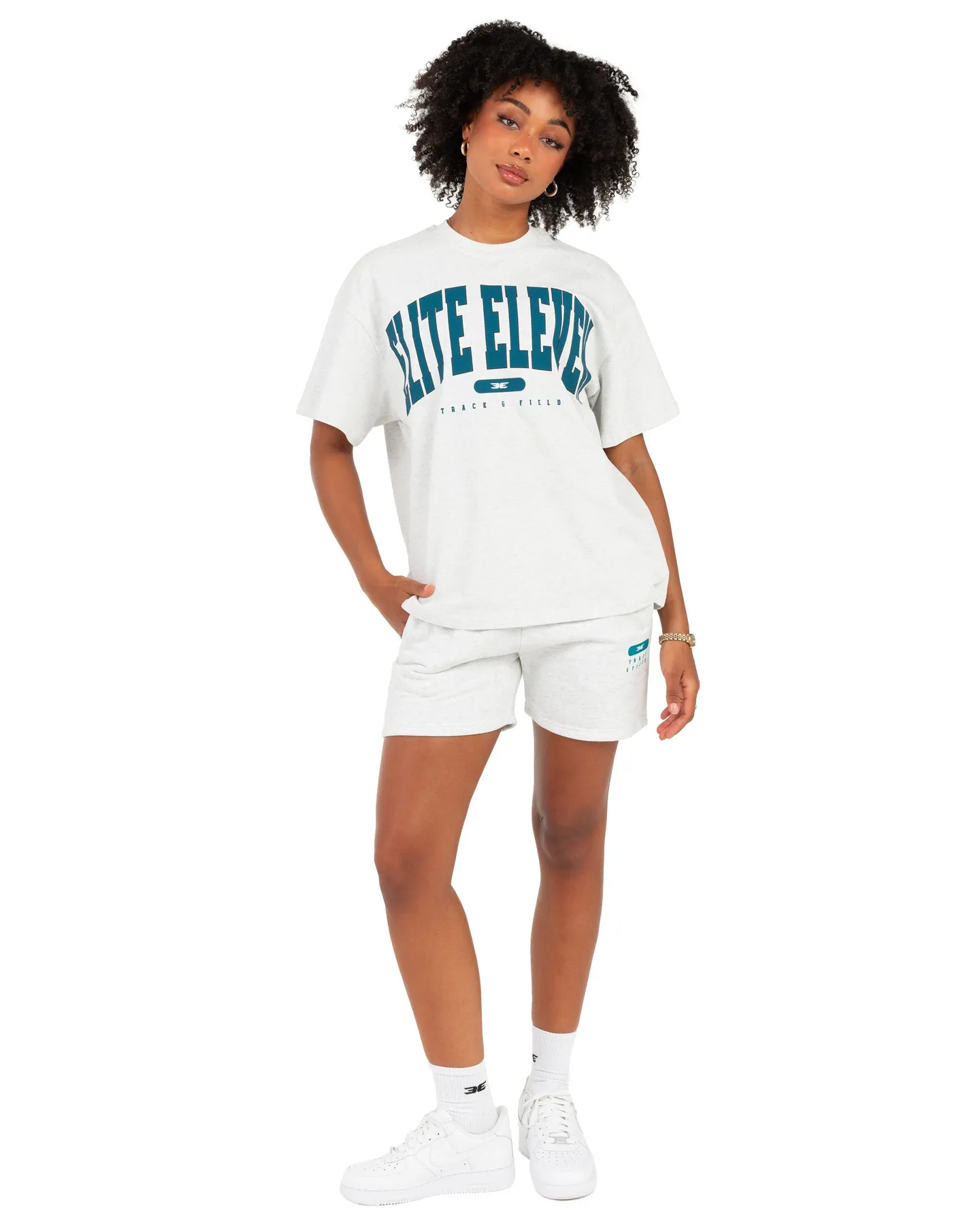 Women's Track & Field Oversized Tee - Polar Grey