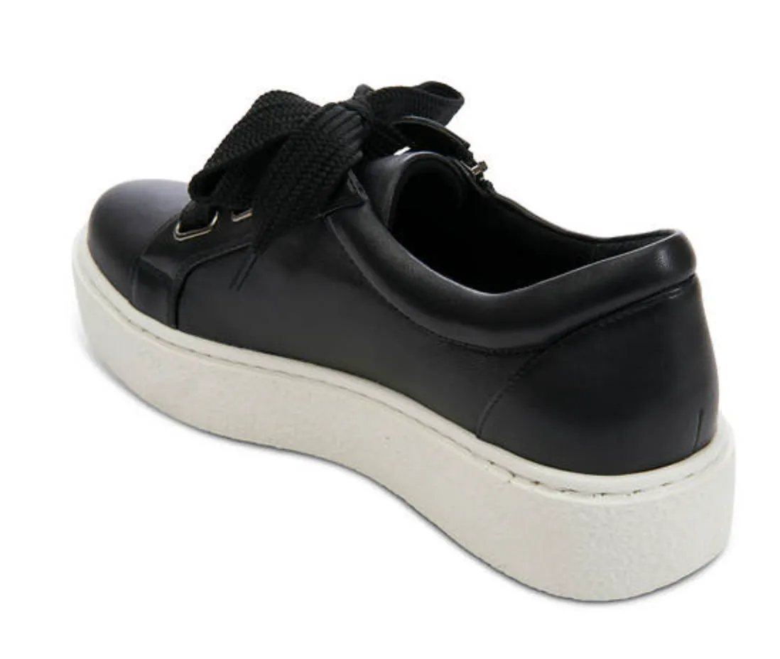 WOMEN'S VANELI YUCEL SIDE ZIP LACE UP SNEAKER | BLACK MARGE NAPPA