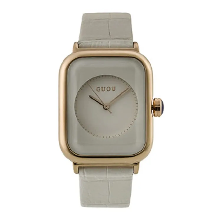 Women's Watch black square pattern dial leather strap quartz women's clothing watch