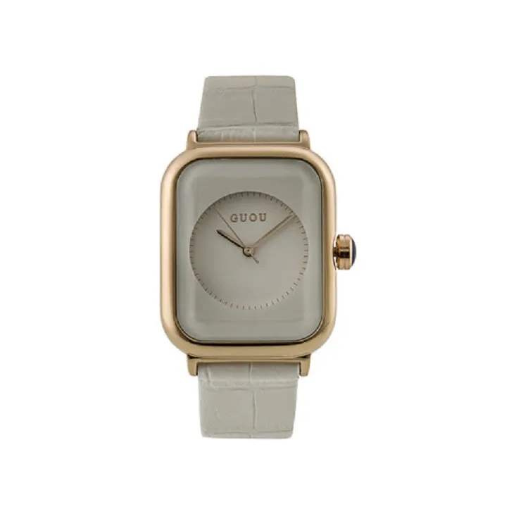 Women's Watch black square pattern dial leather strap quartz women's clothing watch