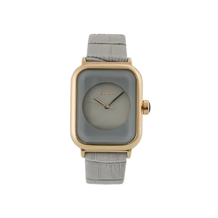 Women's Watch black square pattern dial leather strap quartz women's clothing watch