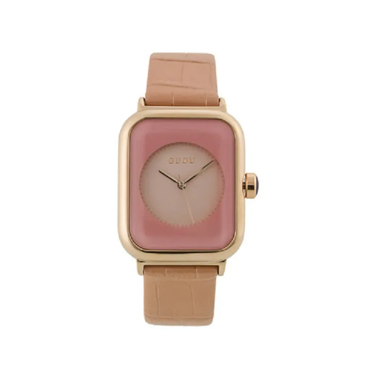 Women's Watch black square pattern dial leather strap quartz women's clothing watch