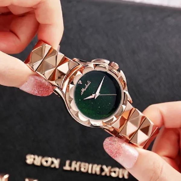 Women's Watch Engraving starry large dial stainless steel strap creative watch