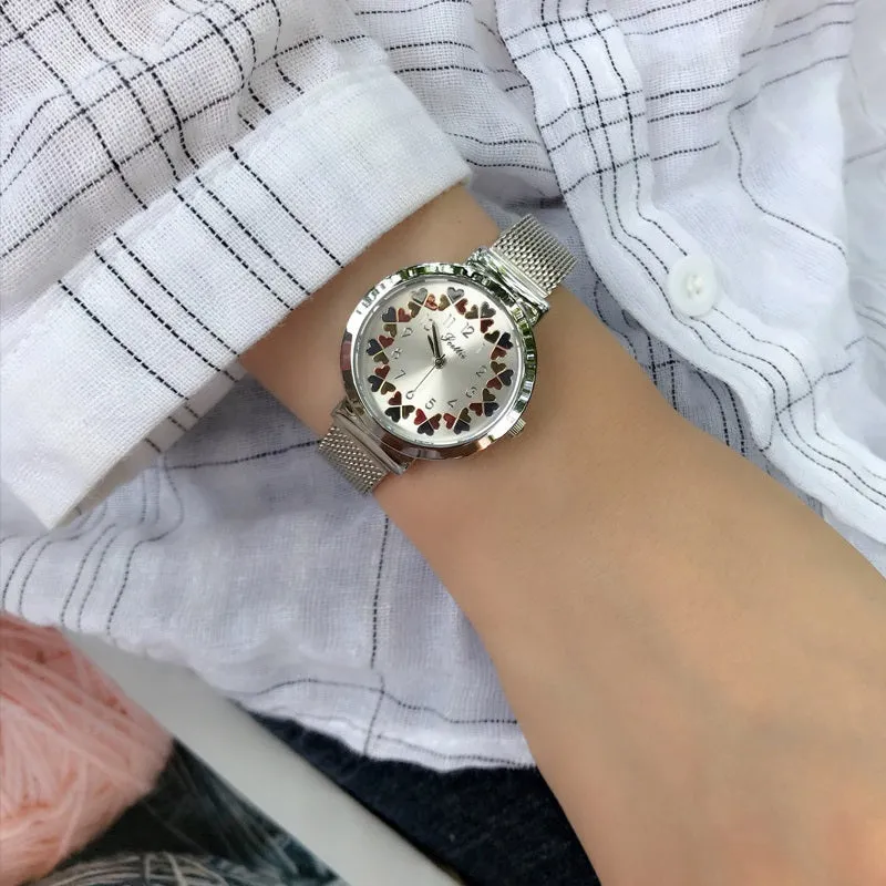 Women's Watch Love Flower Dial Milan mesh Casual watch