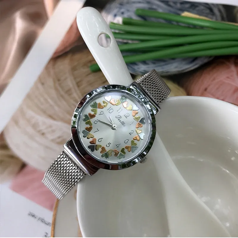 Women's Watch Love Flower Dial Milan mesh Casual watch