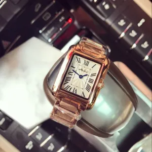 Women's Watch Retro Square Roman Numerals dial stainless steel simple watch