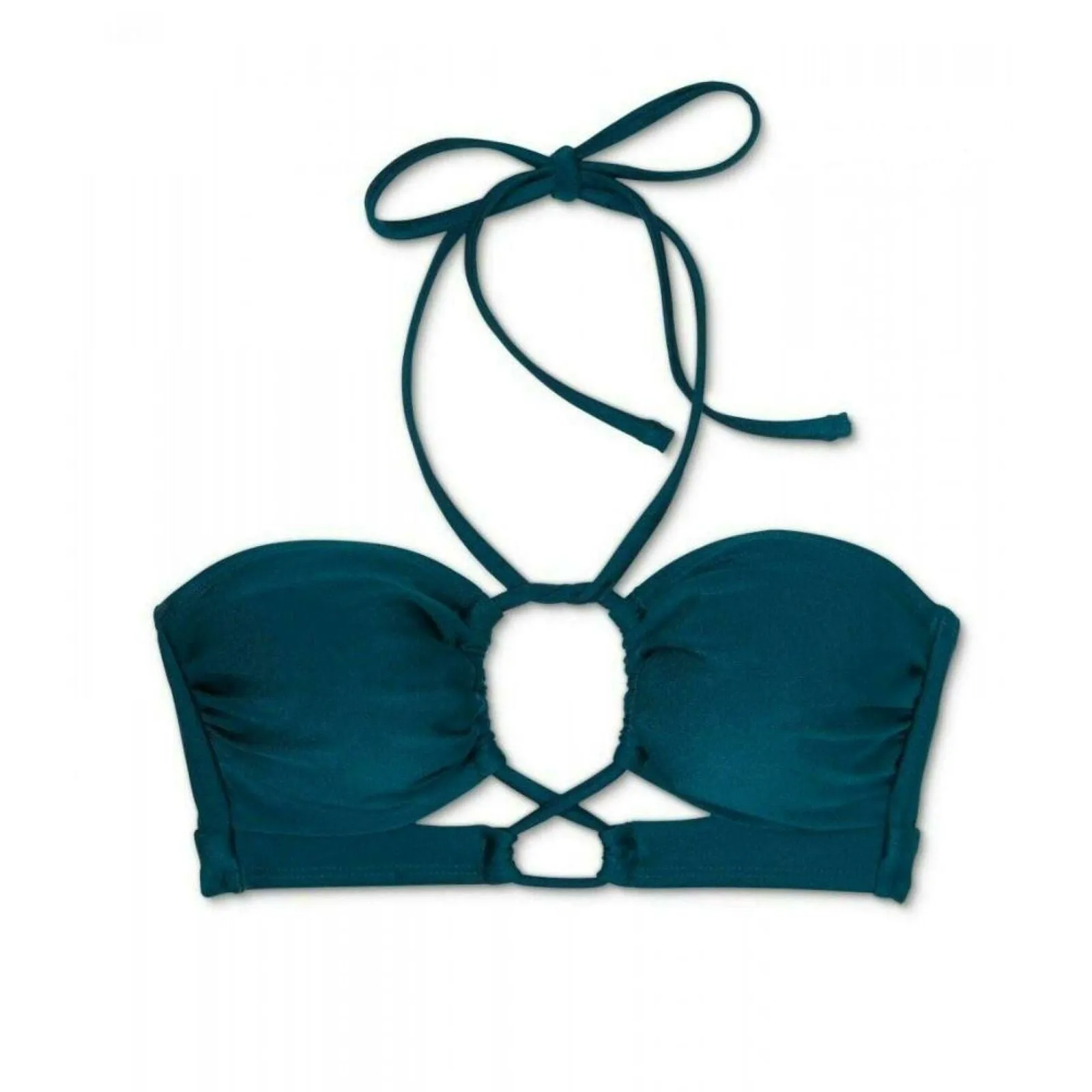 Xhilaration Women's Center Halter Cut Out Bandeau Bikini Swim Top