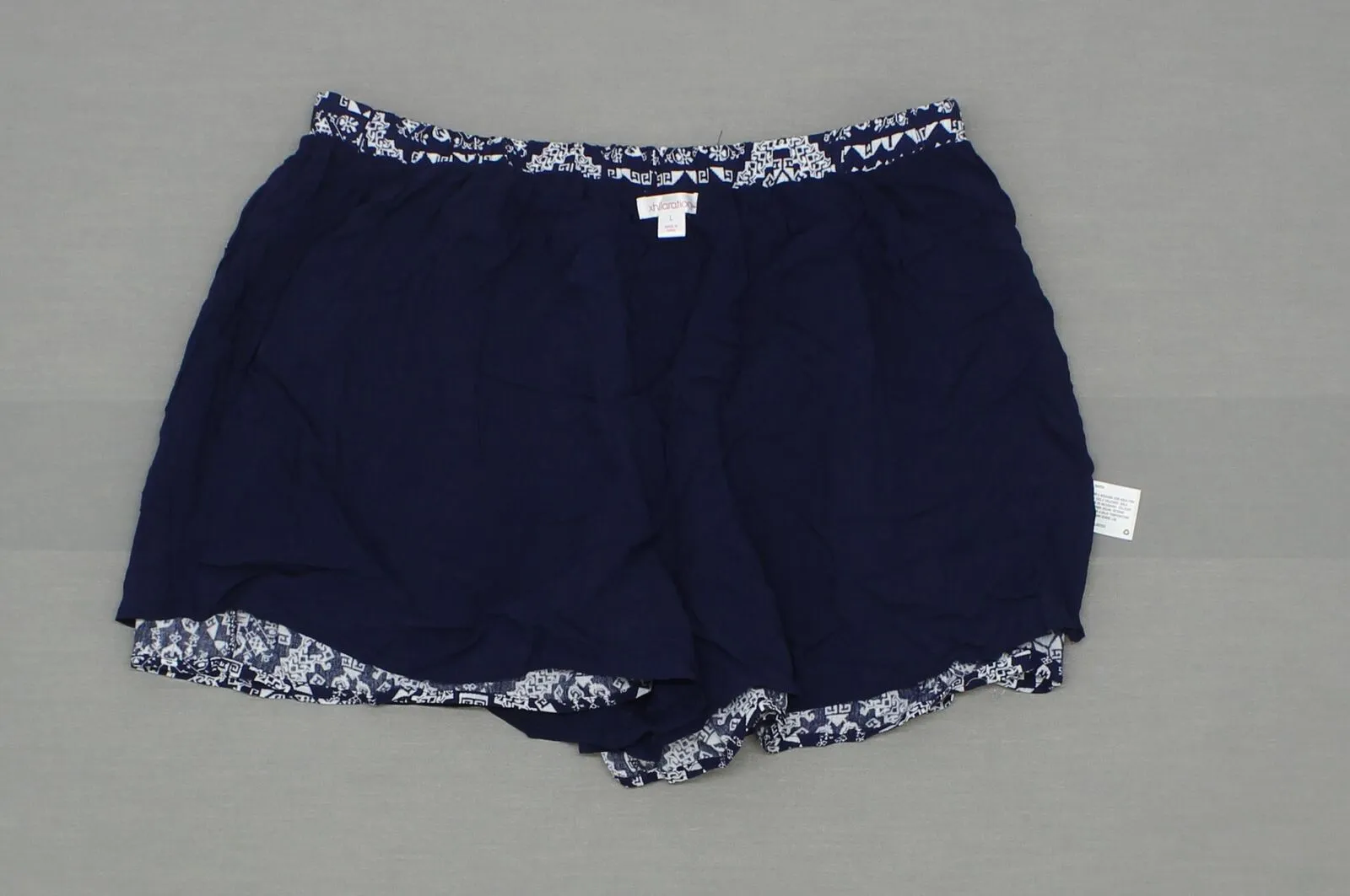 Xhilaration Women's Mixed Print Soft Shorts Navy / White Large