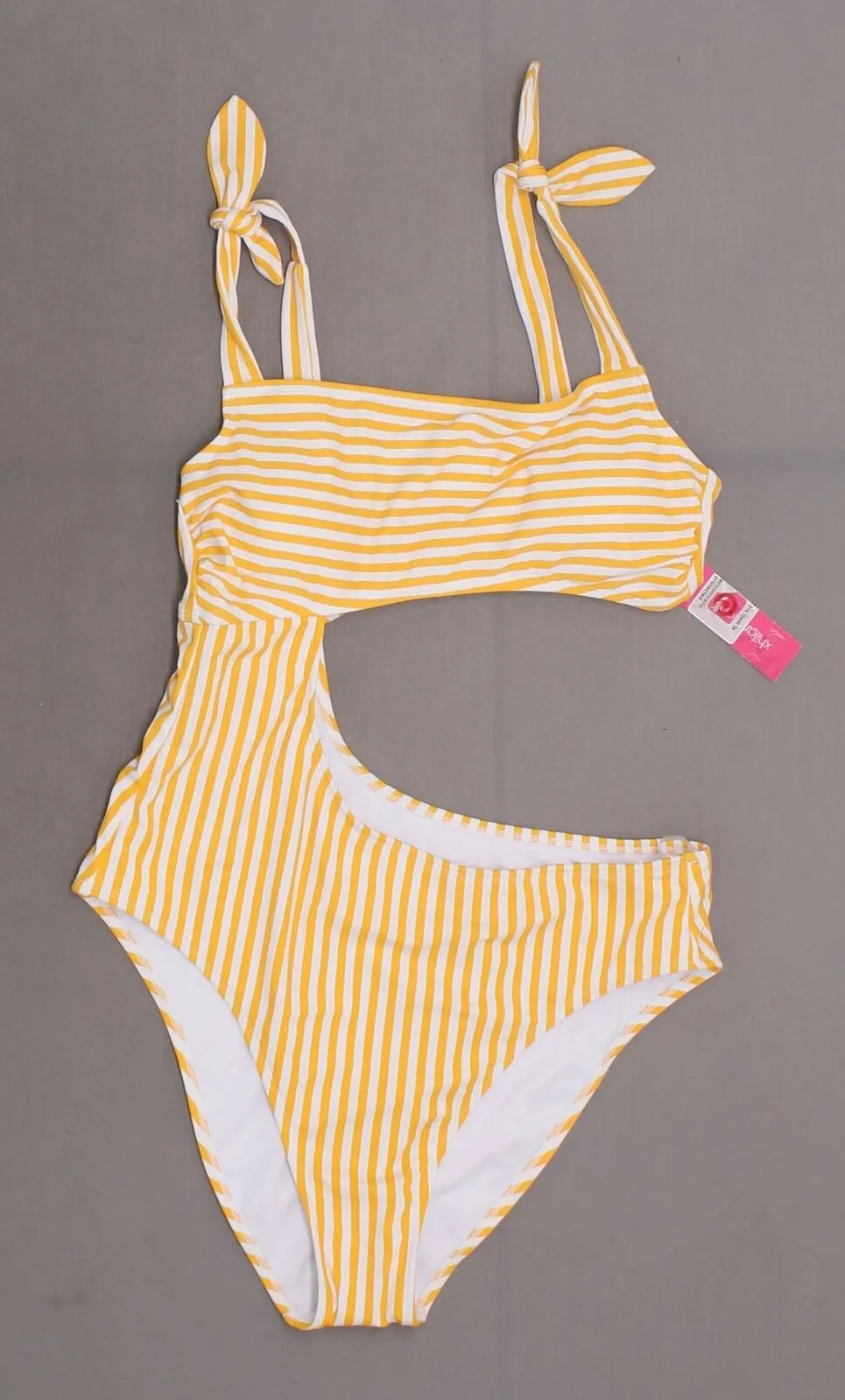Xhilaration Women's Shoulder Tie Cut Out Cheeky One Piece Swimsuit