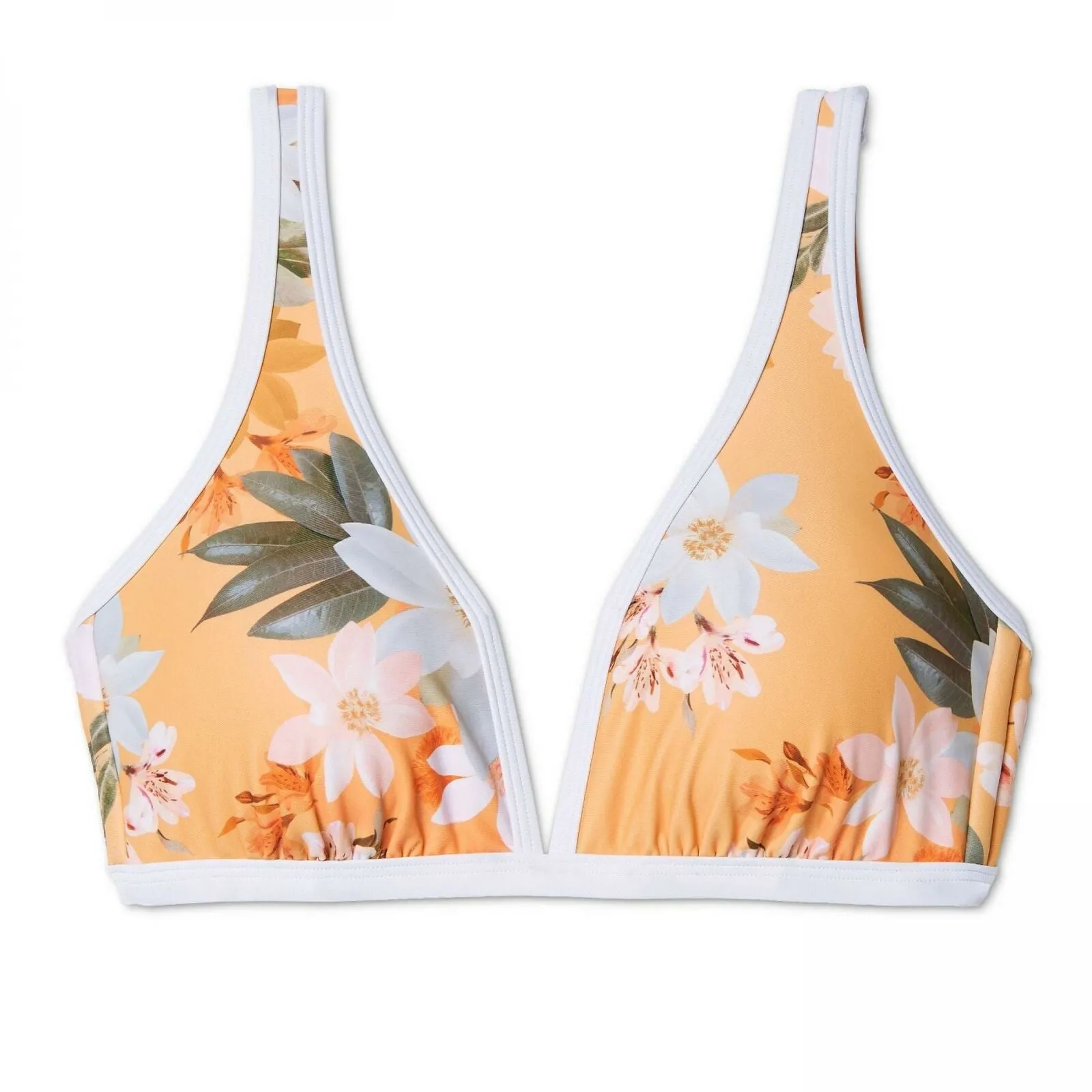 Xhilaration Women's White Trim Triangle Bikini Top