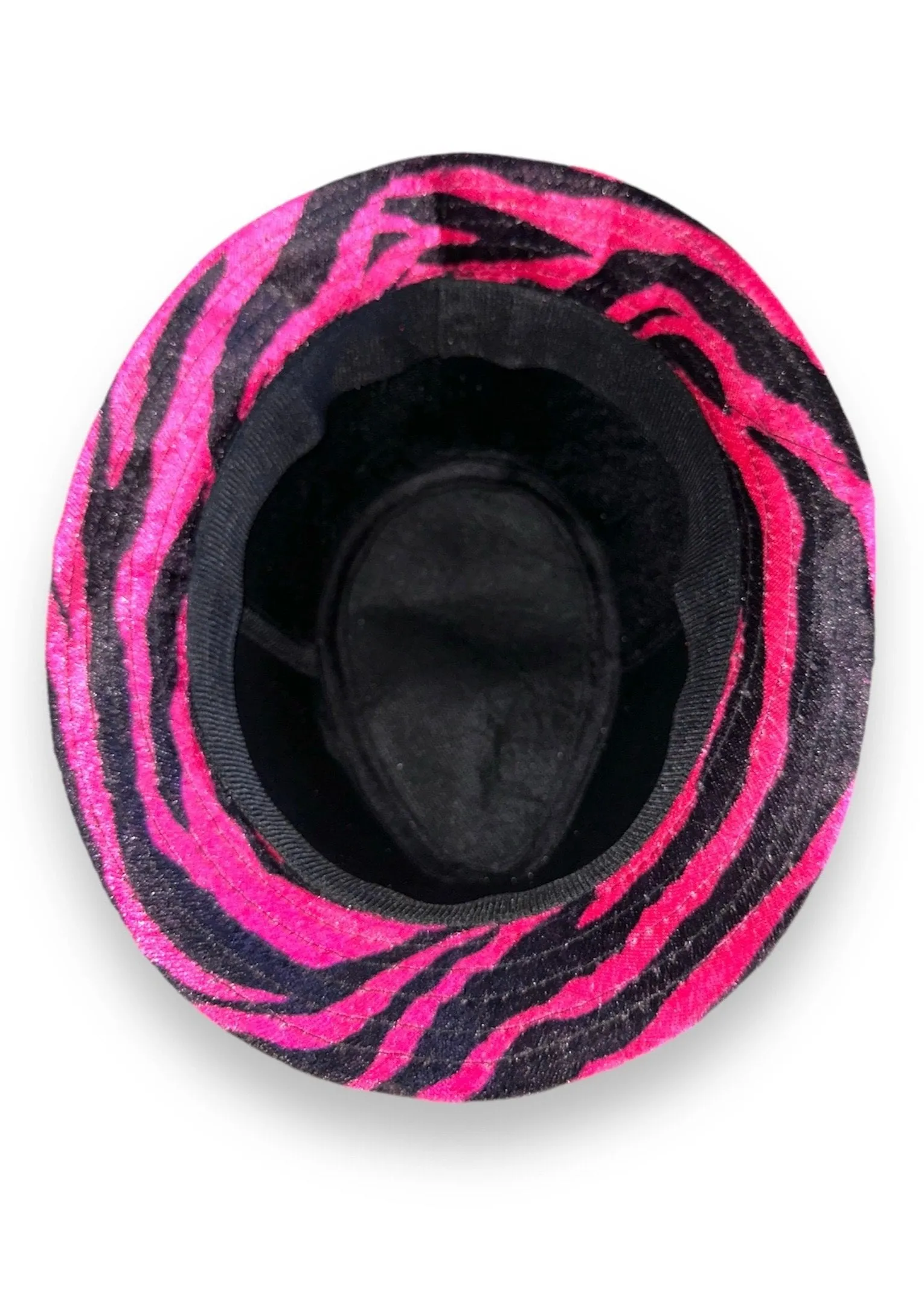 Y2K Mob Wife Velvet Pink Zebra Fedora Gangster Costume Accessory | Cosplay Fedora