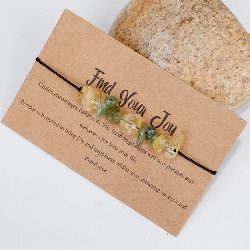 Yellow & Green 'Find Your Joy' Adjustable Bracelet