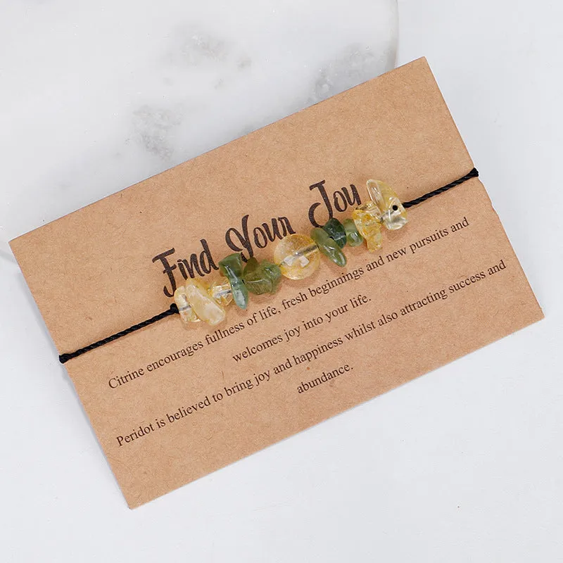 Yellow & Green 'Find Your Joy' Adjustable Bracelet