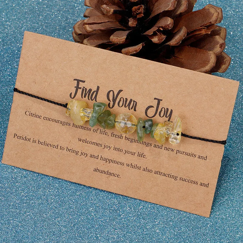 Yellow & Green 'Find Your Joy' Adjustable Bracelet
