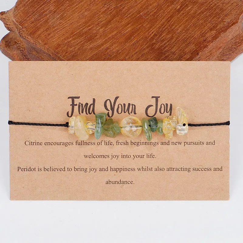 Yellow & Green 'Find Your Joy' Adjustable Bracelet