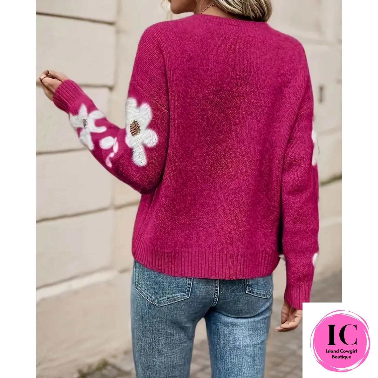 You're All I Want Pink Floral Sweater